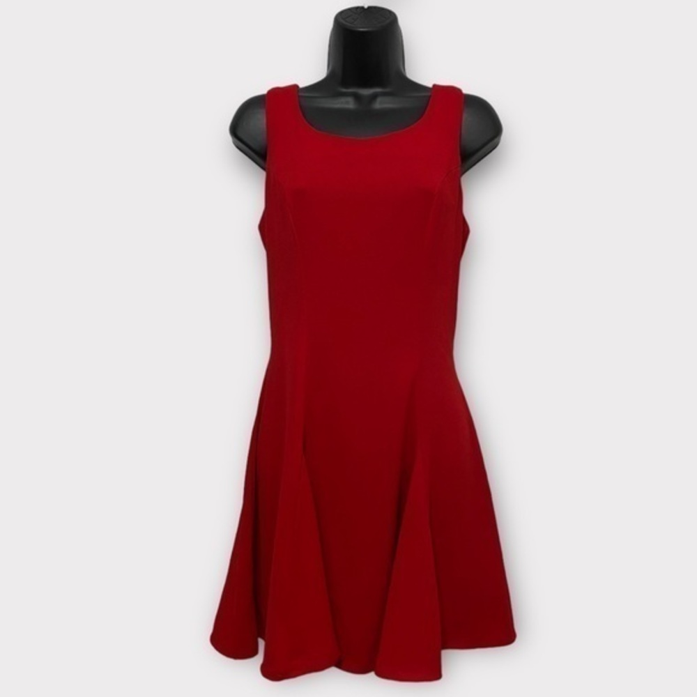 I.N. San Francisco Red Sleeveless Cinched Back Dress Size Small